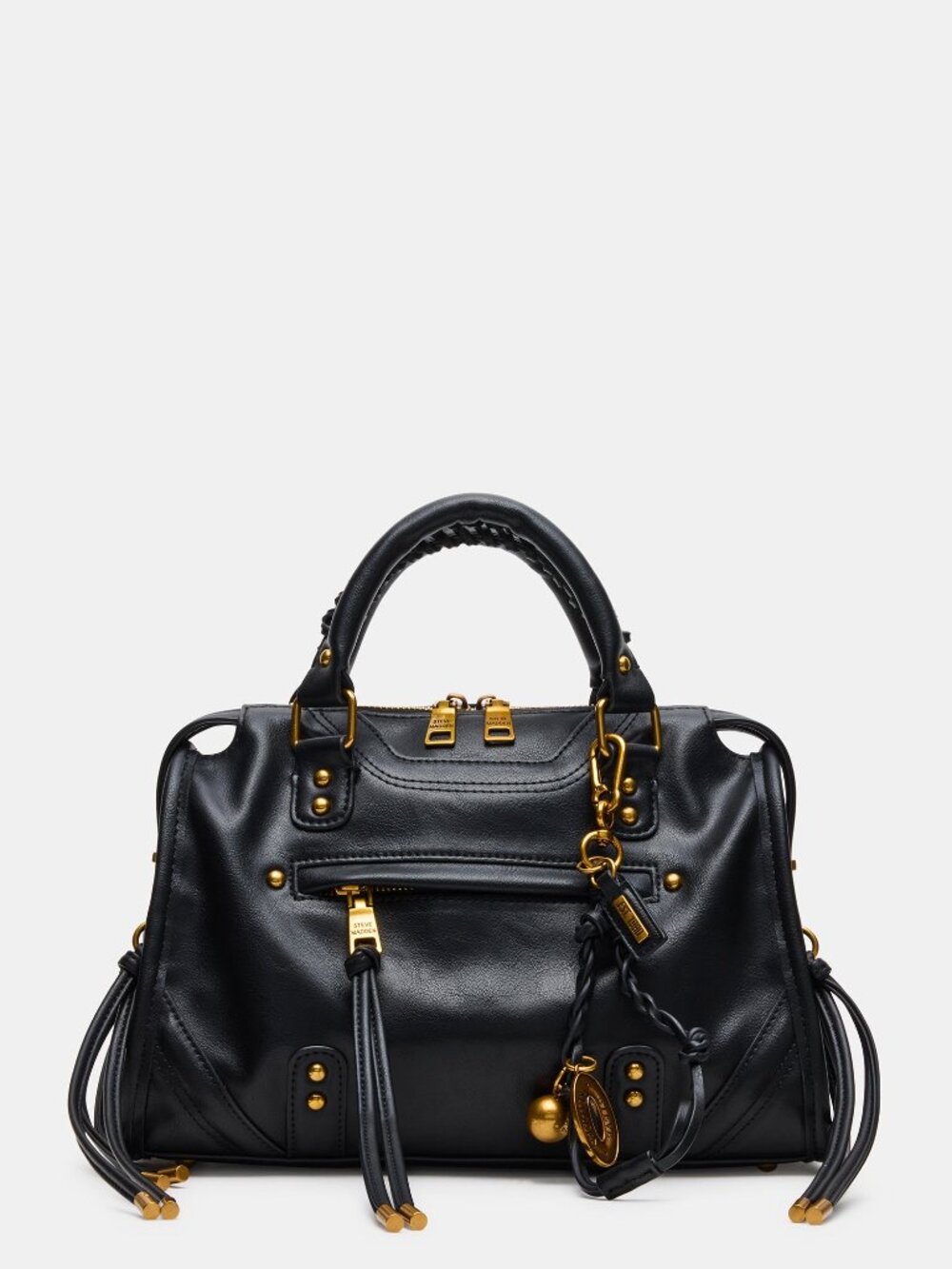 NEW STEVE MADDEN RIGGS BAG Black Womens Top Handle Crossbody Purse